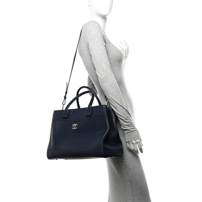 Chanel Grained Calfskin Medium Neo Executive Shopper Tote Dark Blue 2 of 16