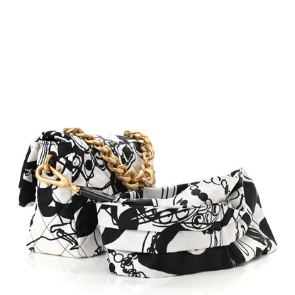 Chanel Canvas Printed Deer Coco Mini Single Flap Gray Black 3 of 11
