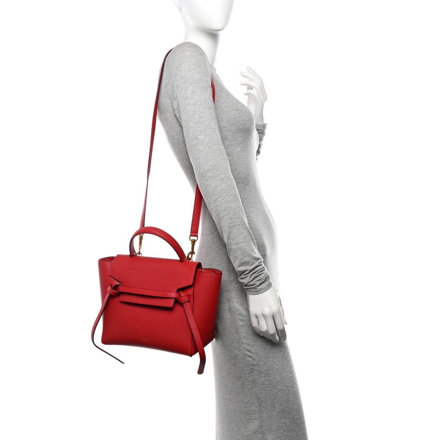 Baby Grained Calfskin Micro Belt Bag Coquelicot