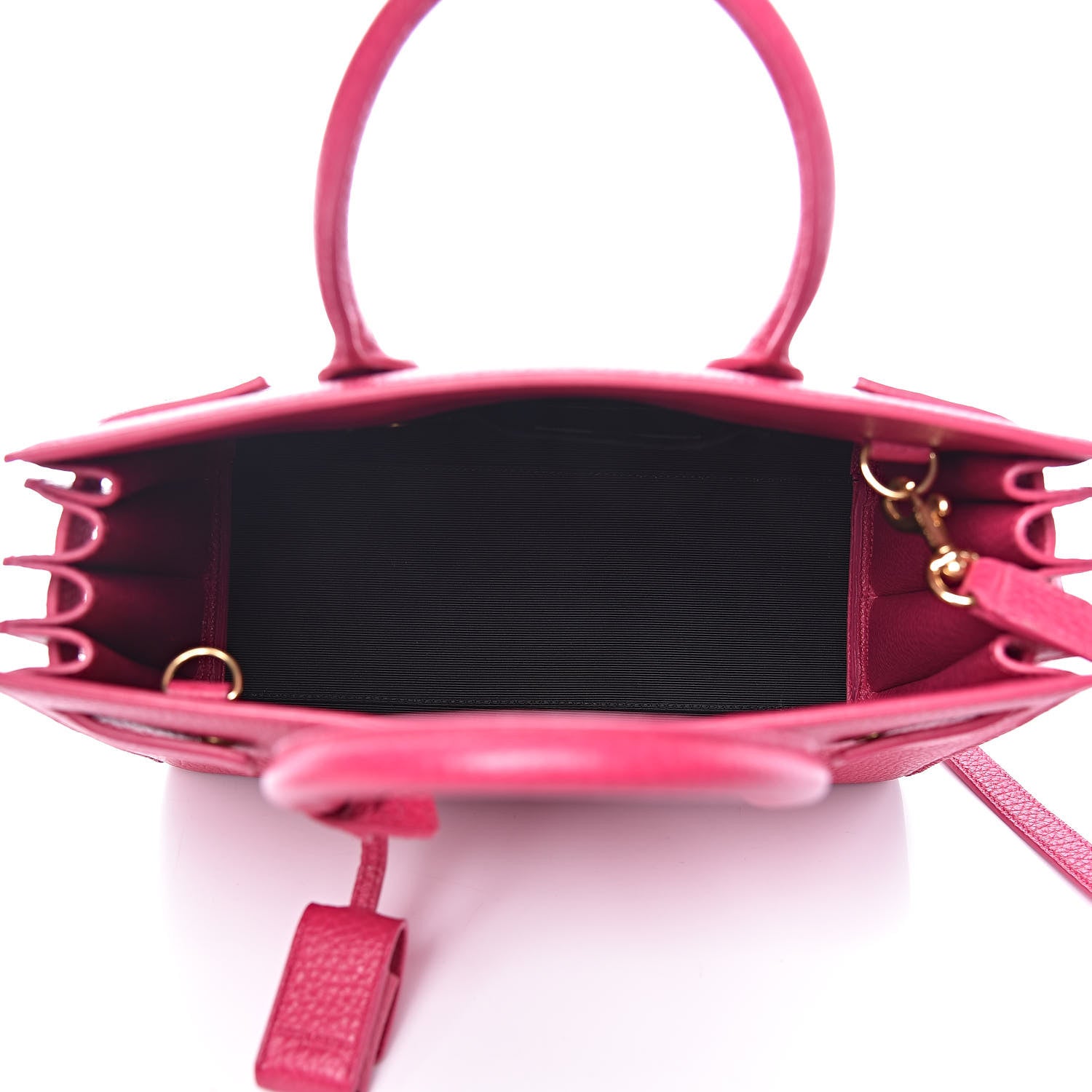 Saint Laurent Grained Calfskin Baby Sac De Jour Lipstick Fuchsia 6 of 10