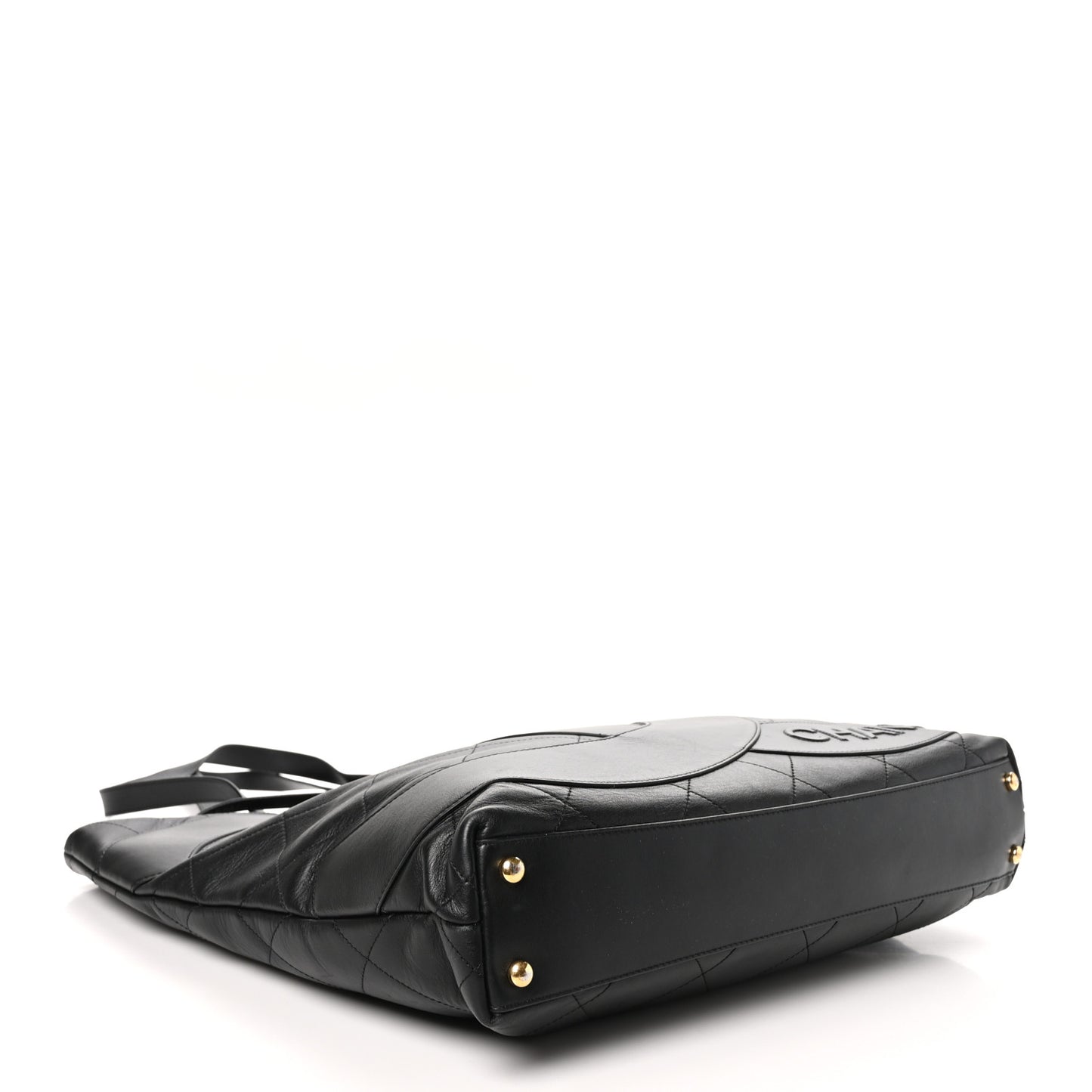 Calfskin Stitched CC Club Monaco Tote Black