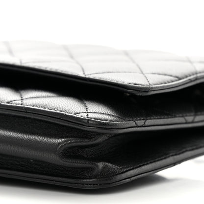 Chanel Lambskin Quilted Wallet On Chain WOC Black 11 of 17