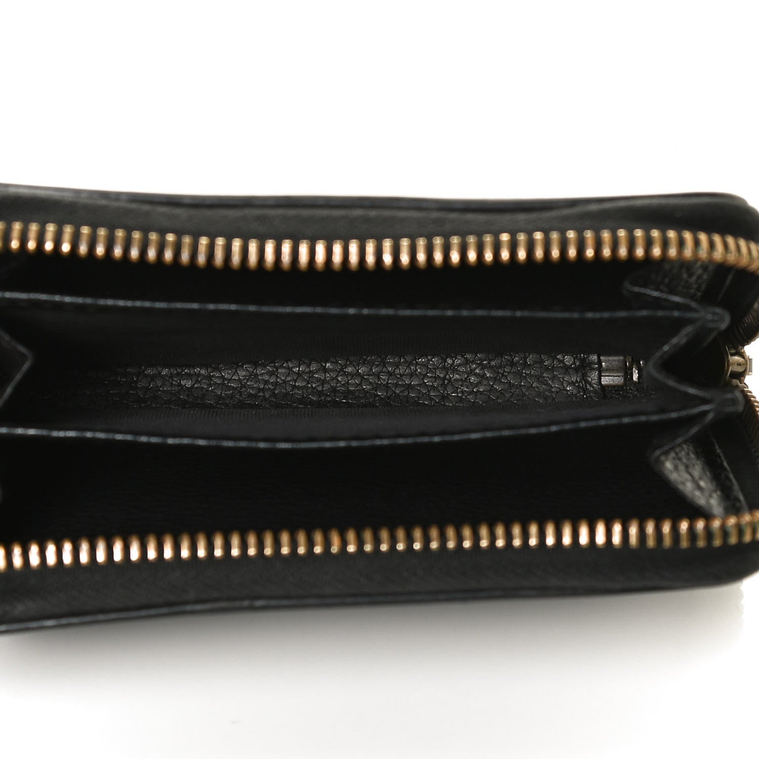 Gucci Calfskin Logo Zip Around Card Case Black 5 of 10