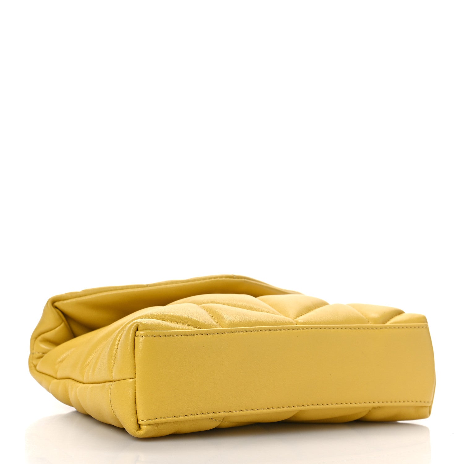 Saint Laurent Lambskin Monogram Loulou Puffer Pouch Clutch Yellow 5 of 10