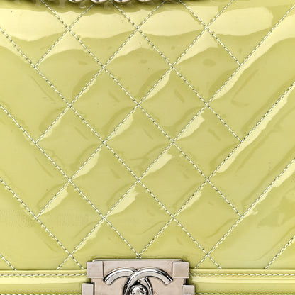 Chanel Patent Chevron Quilted New Medium Boy Flap Green 8 of 20