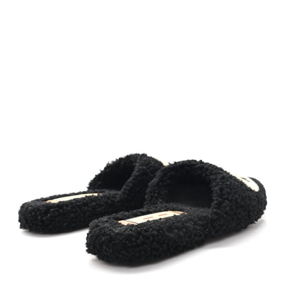 Gucci Faux Shearling Interlocking G Womens Eileen Slippers 36.5 Butterscotch Black 5 of 9