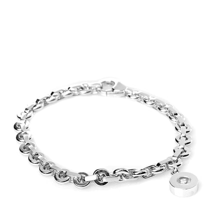 Chopard 18K White Gold Happy Diamond Icons Round Charm Bracelet 1 of 5
