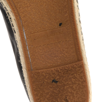 Saint Laurent Lambskin Monogram Espadrilles 36.5 Black 7 of 9