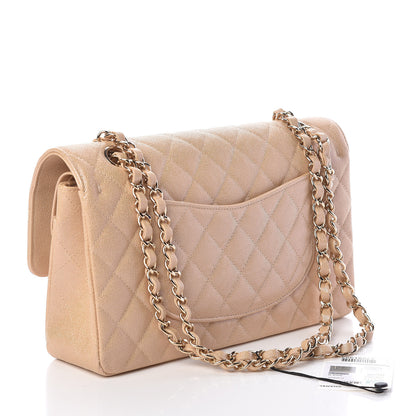 Chanel Iridescent Caviar Quilted Medium Double Flap Beige 4 of 11
