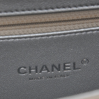 Chanel Metallic Caviar Quilted Medium CC Filigree Vanity Case Silver 8 of 10