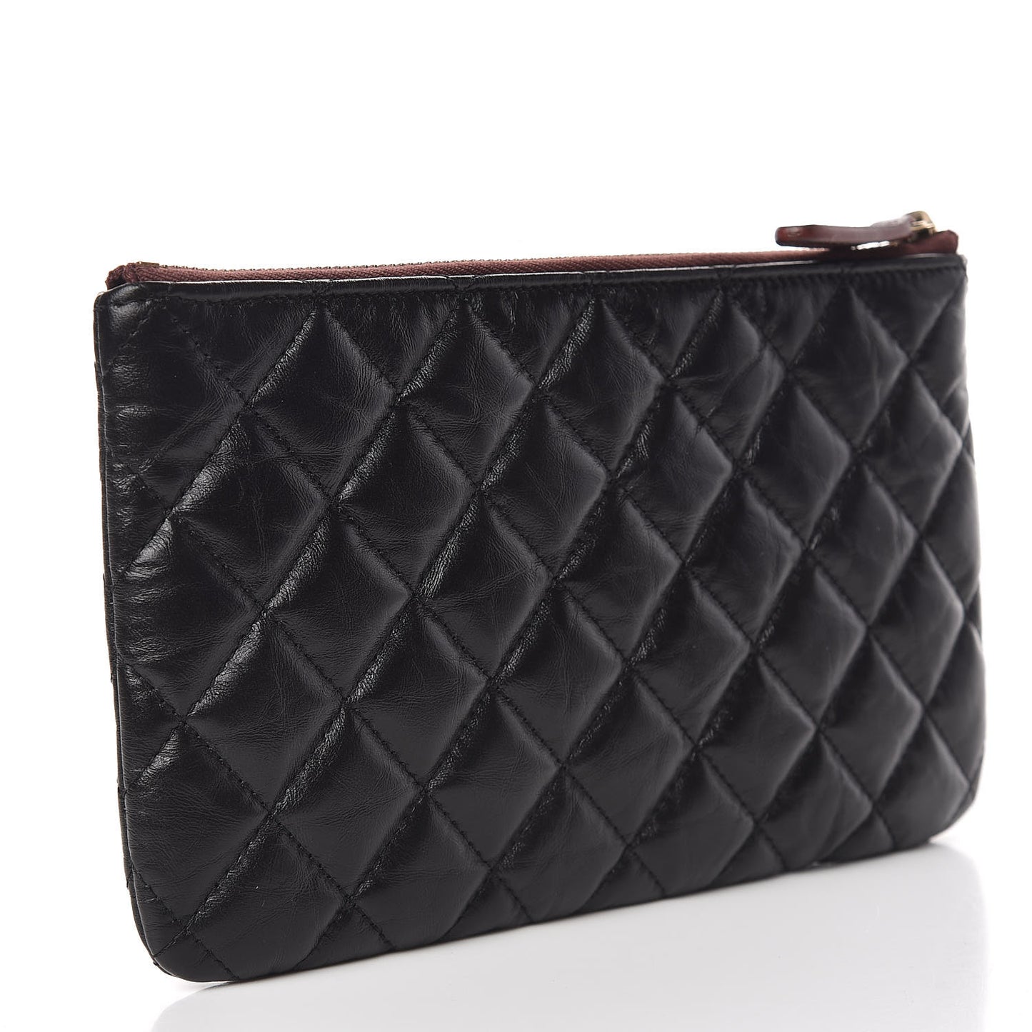 Aged Calfskin Quilted Medium Reissue Cosmetic Case Black