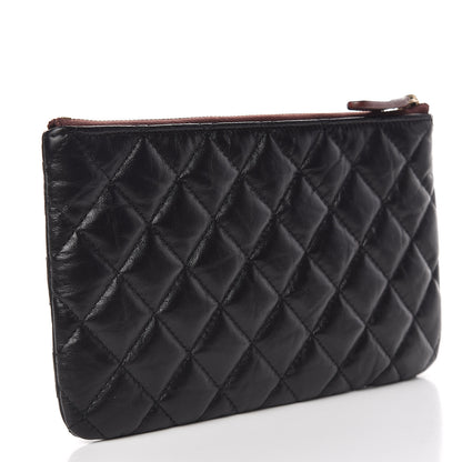 Chanel Aged Calfskin Quilted Medium Reissue Cosmetic Case Black 3 of 7