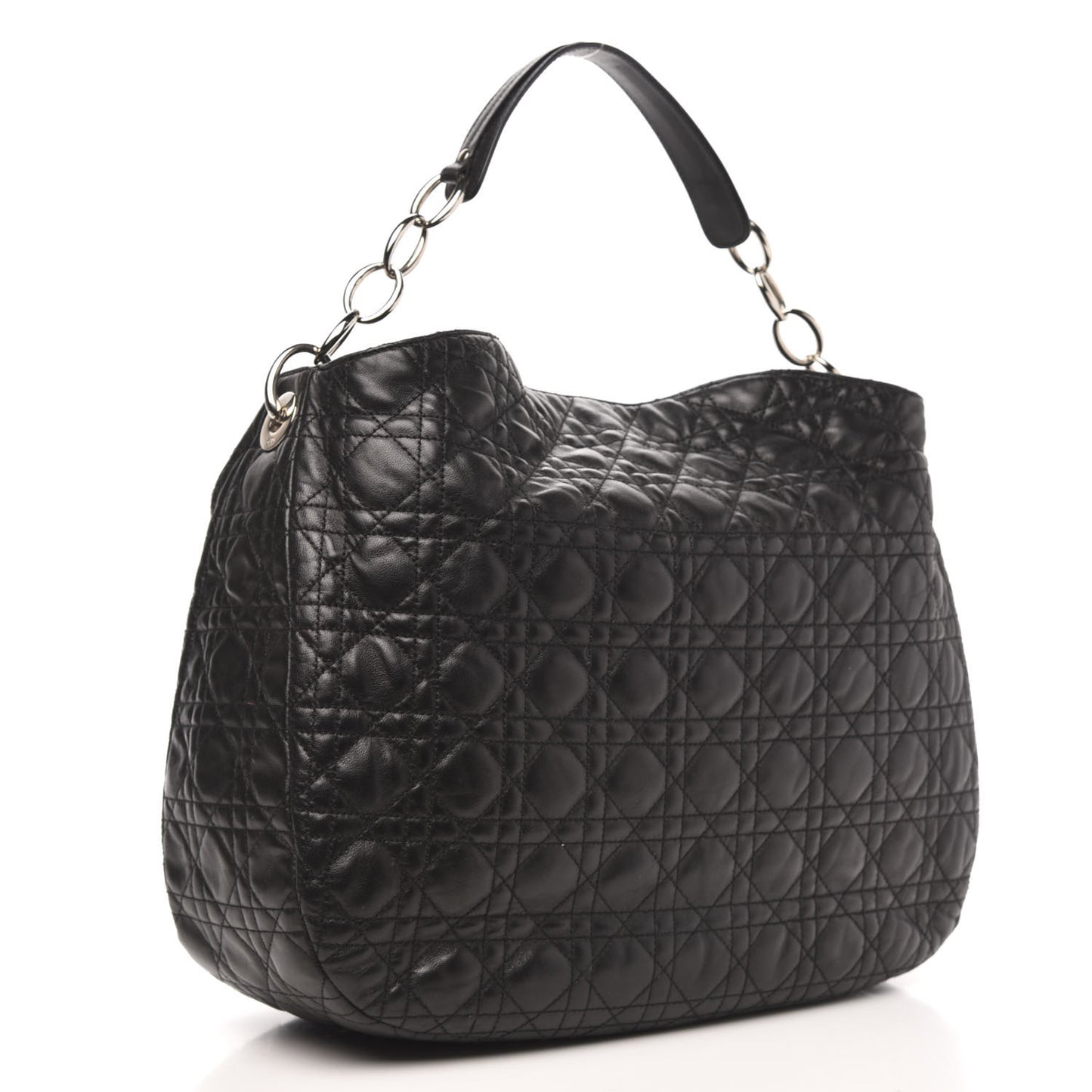 Lambskin Cannage Large Dior Soft Hobo Black