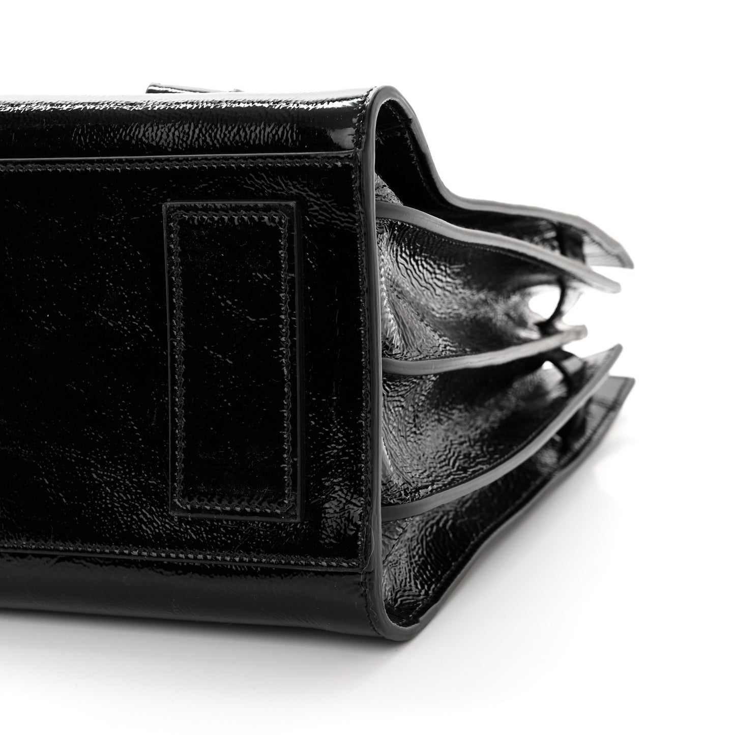 Textured Patent Calfskin Small Sac De Jour Black