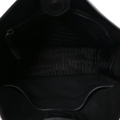 Prada Vitello Daino Soft Hobo Messenger Bag Black 5 of 10