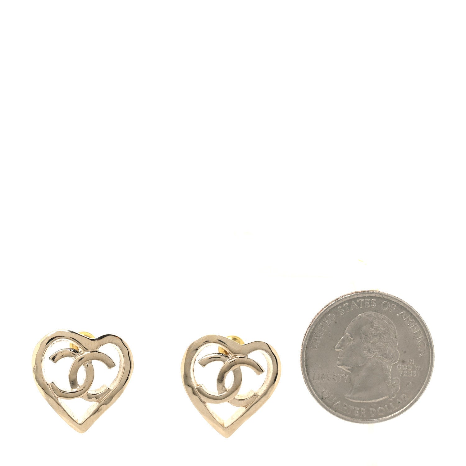 Chanel Metal CC Heart Coco In Love Earrings Gold 3 of 7