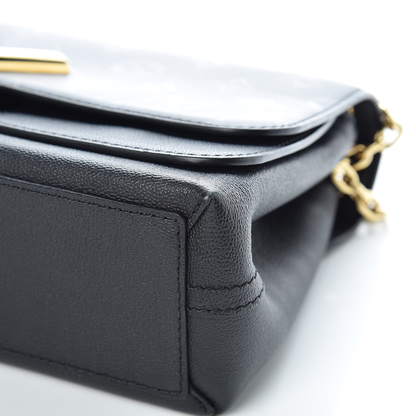 Monogram Cuir Plume Ecume Very Chain Bag Black