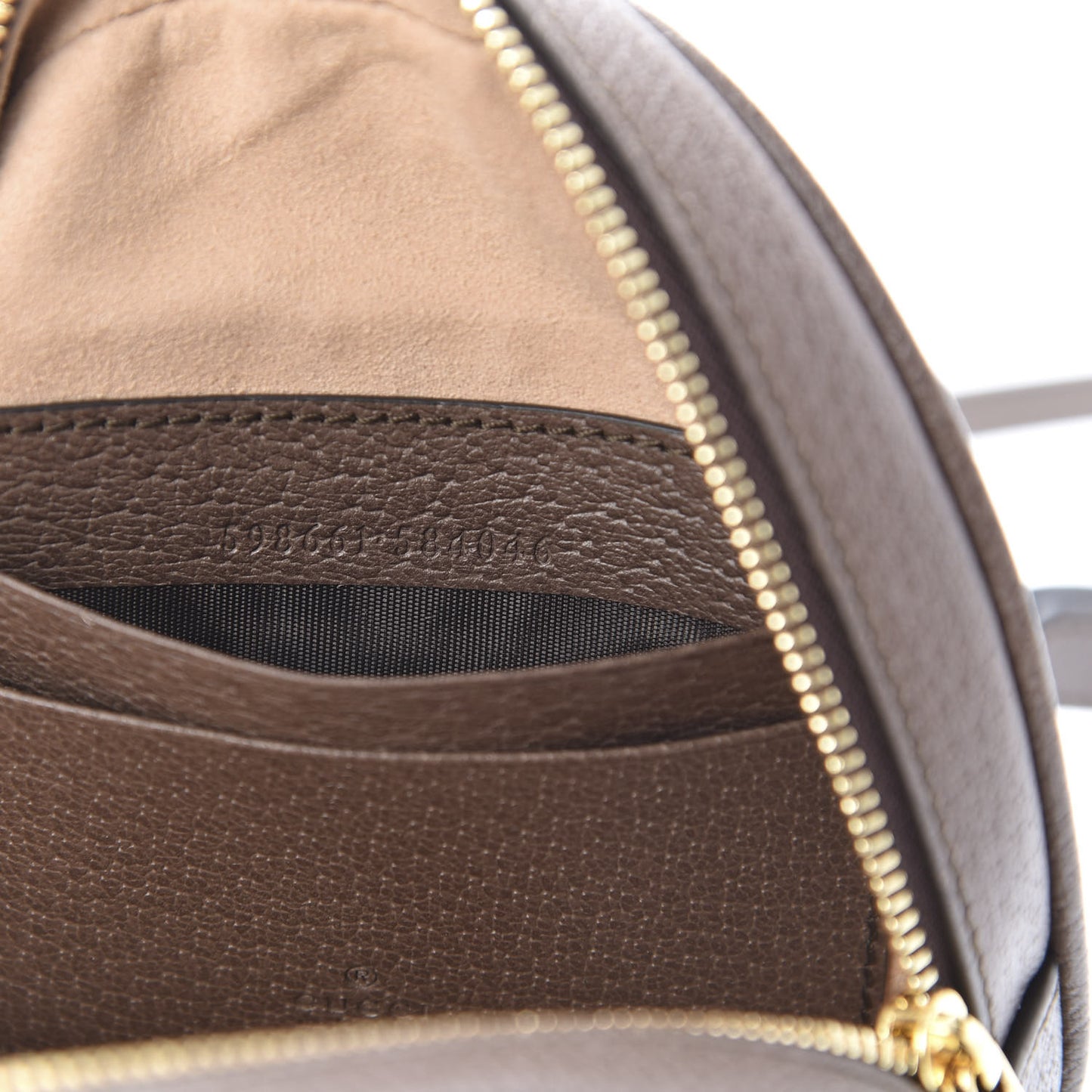 GG Supreme Monogram Web Mini Ophidia Round Backpack Brown