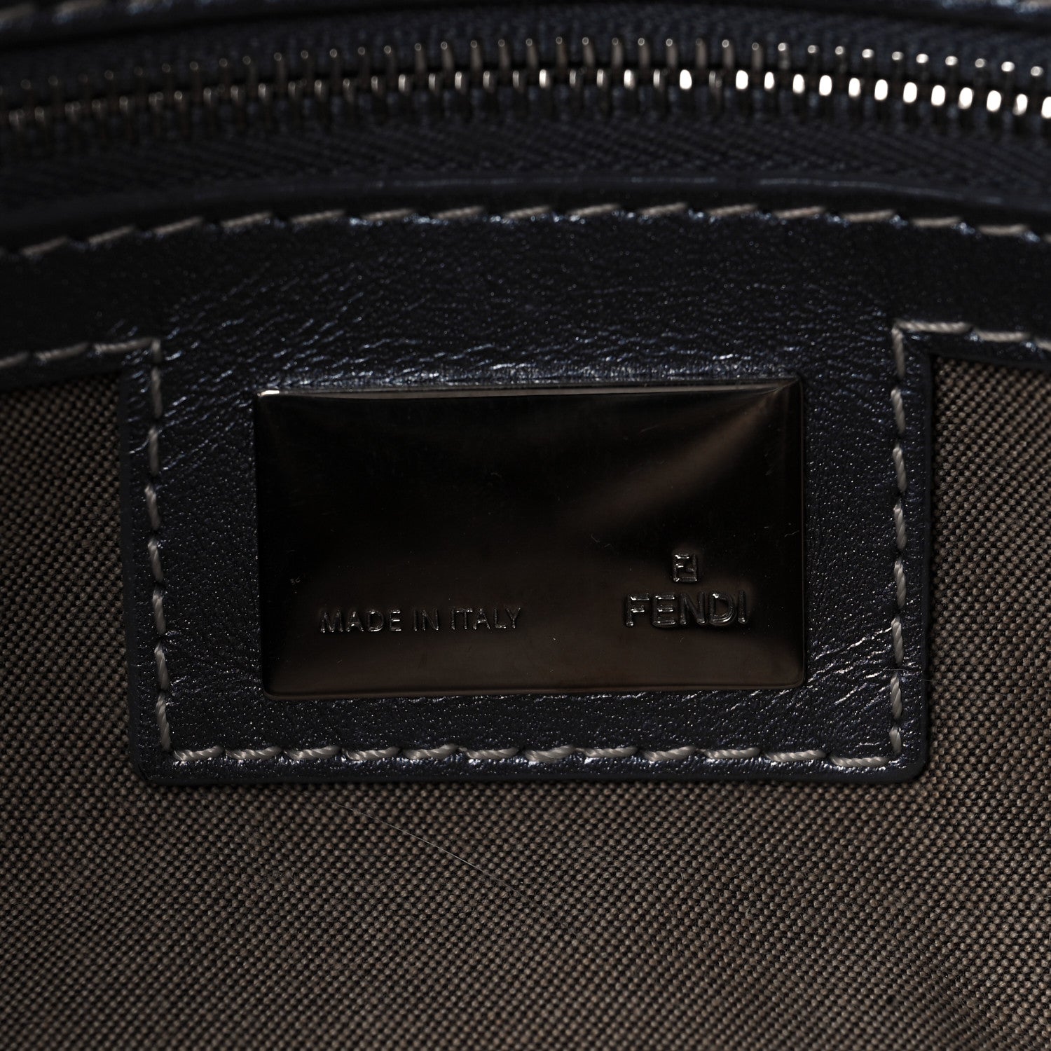 Fendi Metallic Lambskin Woven Baguette Grey 5 of 14