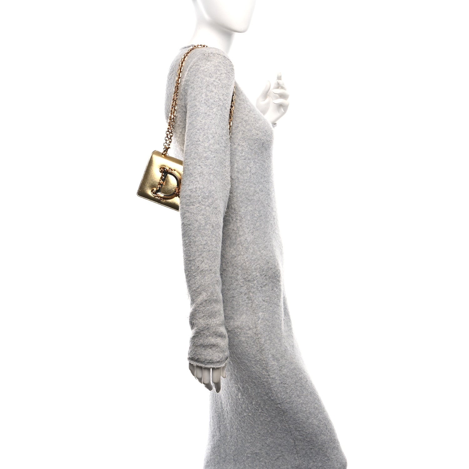 Dolce & Gabbana Metallic Calfskin DG Girls Shoulder Bag Gold 2 of 9