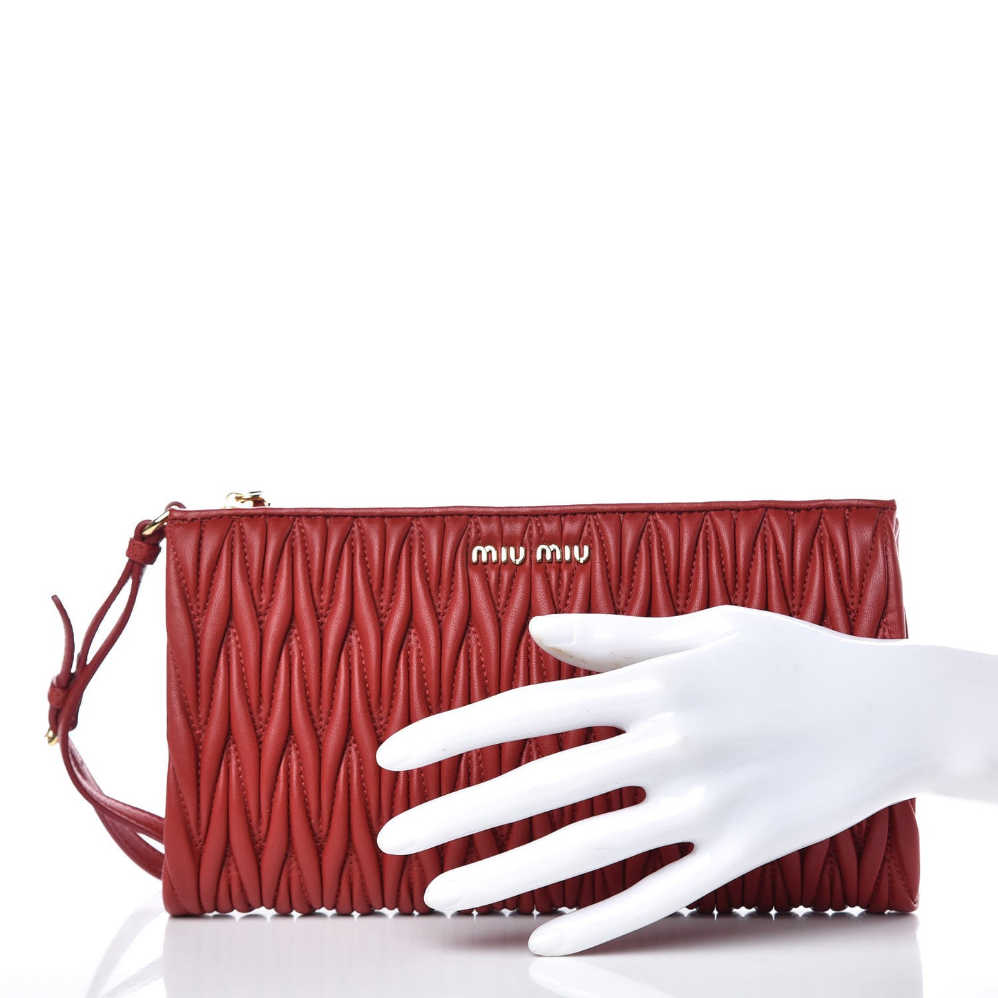 Nappa Matelasse Lux Wristlet Fuoco