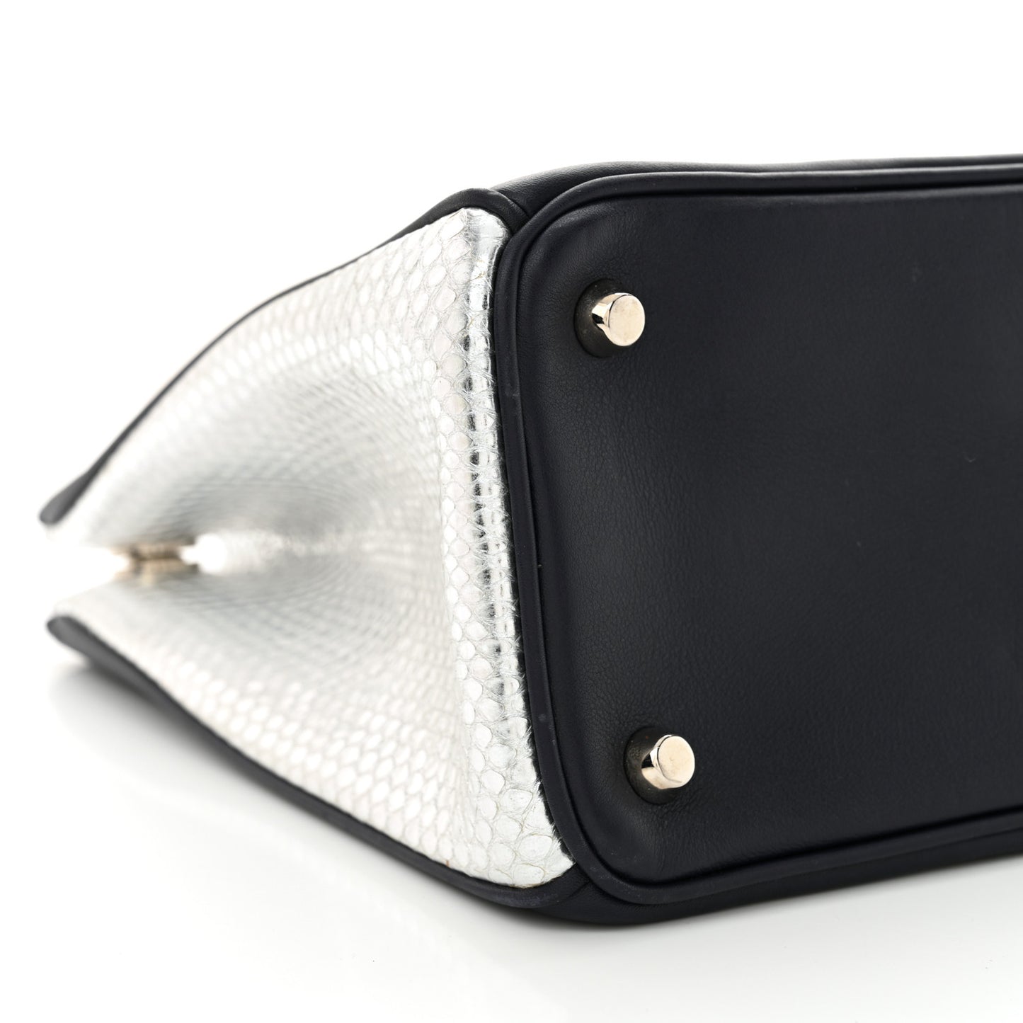 Calfskin Snakeskin Medium Diorissimo Tote Navy Purple Silver