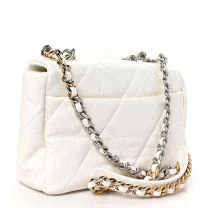 Chanel Lambskin Quilted Large Chanel 19 Flap White 3 of 10