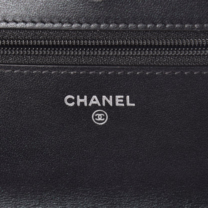 Chanel Aged Calfskin Quilted Tassel Wallet On Chain WOC Black 6 of 11