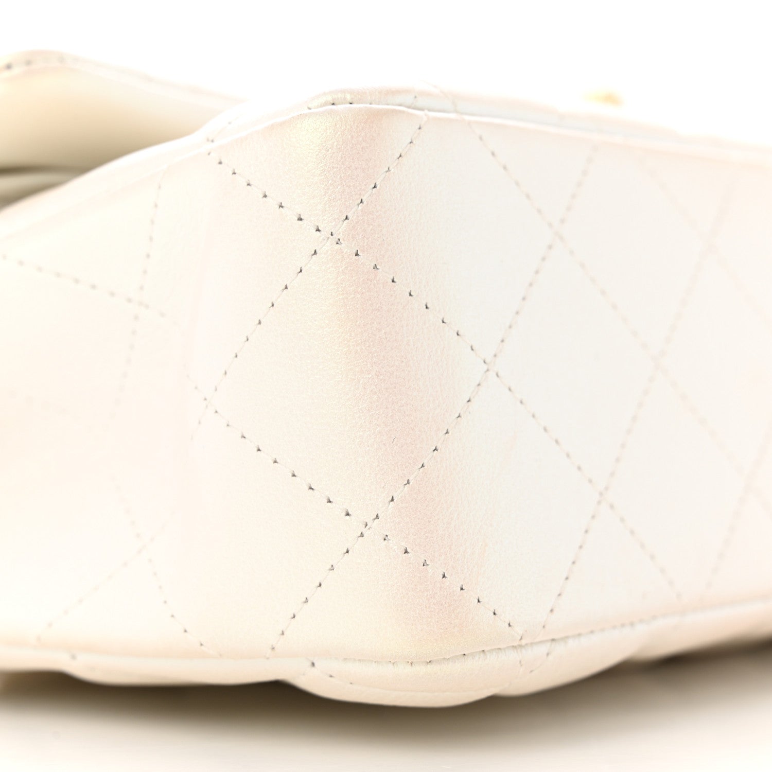 Chanel Iridescent Calfskin Quilted Medium Double Flap White 9 of 13