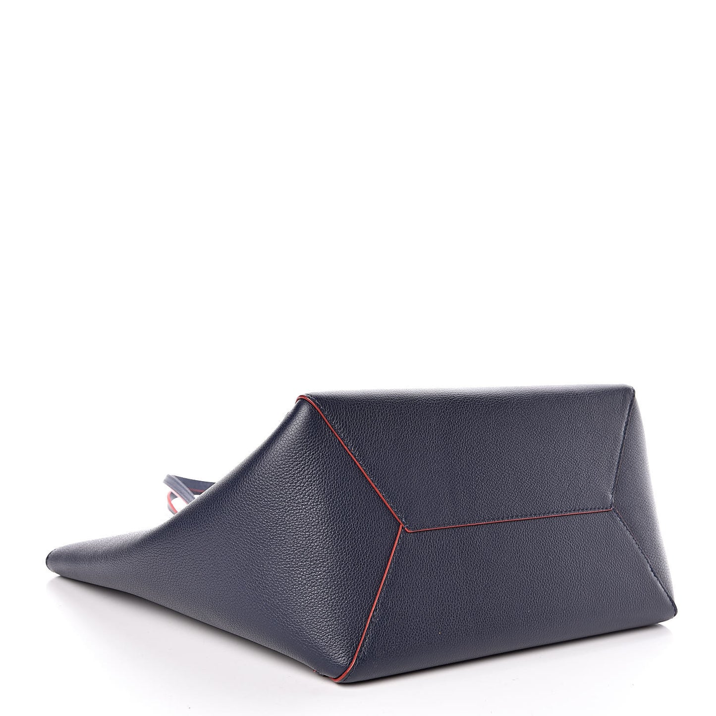 Calfskin Braided Lockme Cabas Marine Rouge