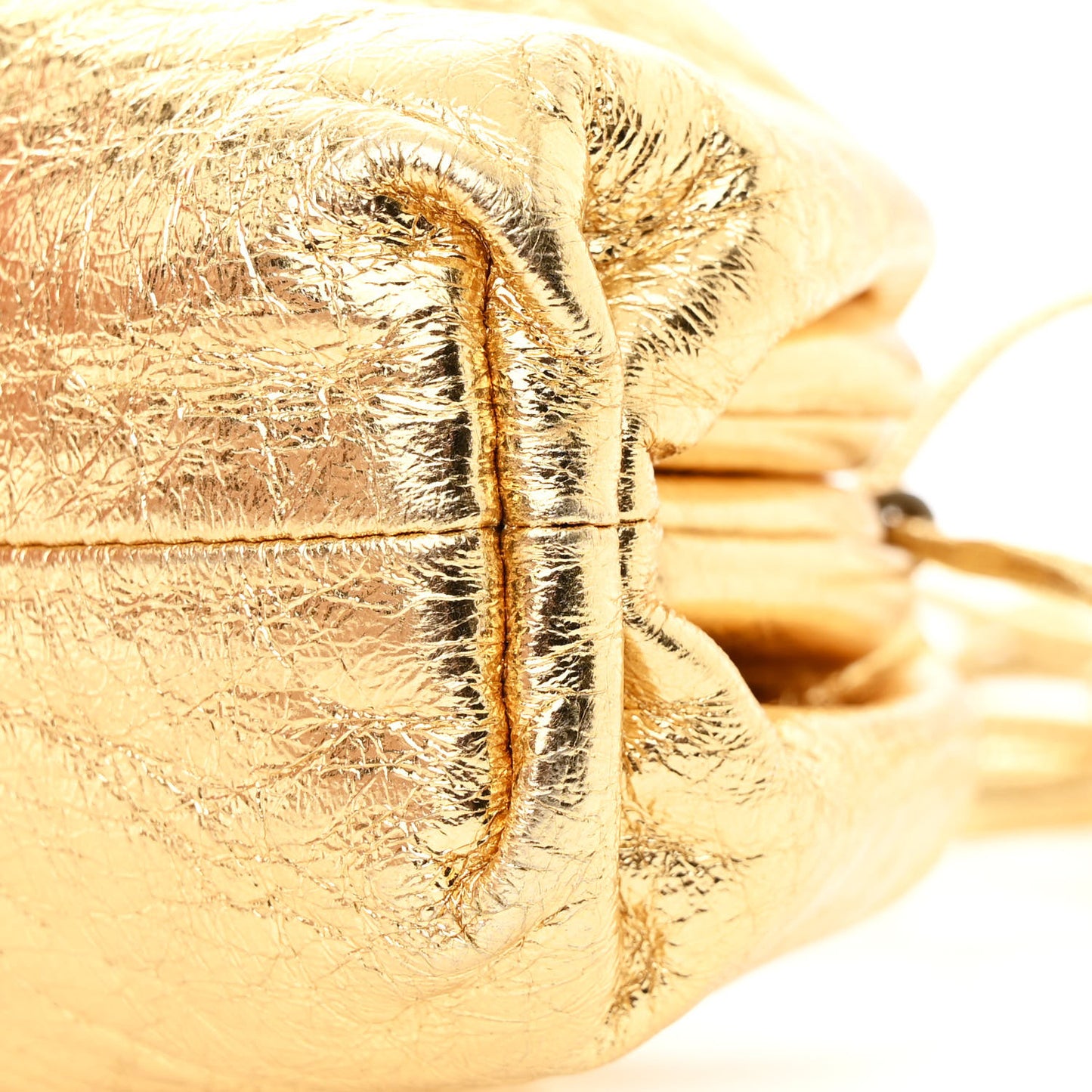 Metallic Crushed Calfskin The Mini Pouch Gold