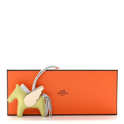 Hermes Milo Lambskin Grigri Rodeo Pegase Horse Bag Charm PM Jaune Bourgeon Bleu Brume Nata 6 of 6
