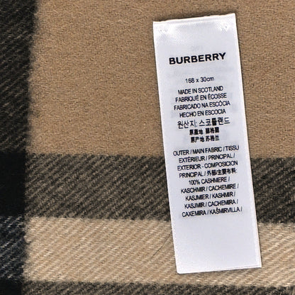 Burberry Cashmere Giant Check Fringe Scarf Camel 4 of 4