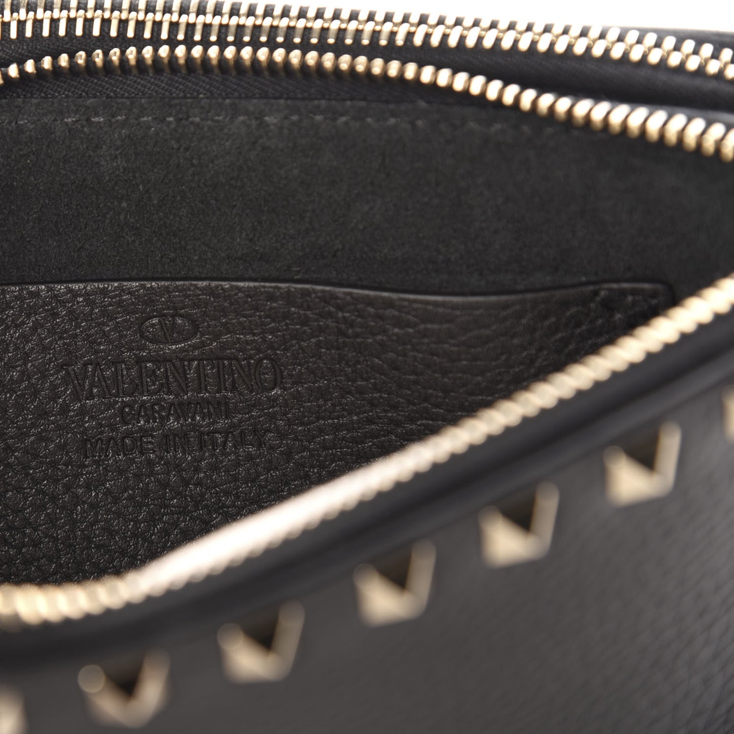 Pebbled Calfskin Rockstud Small Chain Shoulder Bag Black