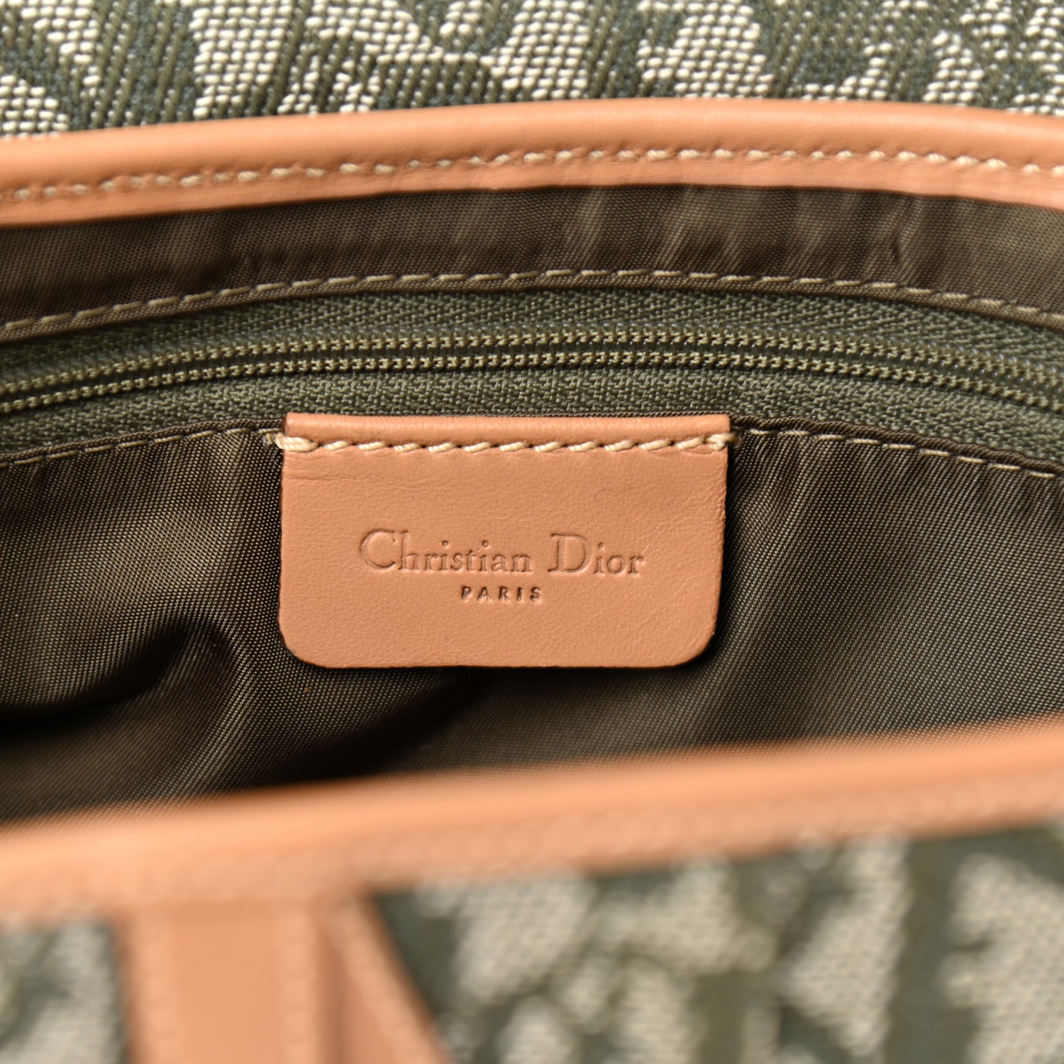 Christian Dior Monogram Saddle Bag Green 5 of 10