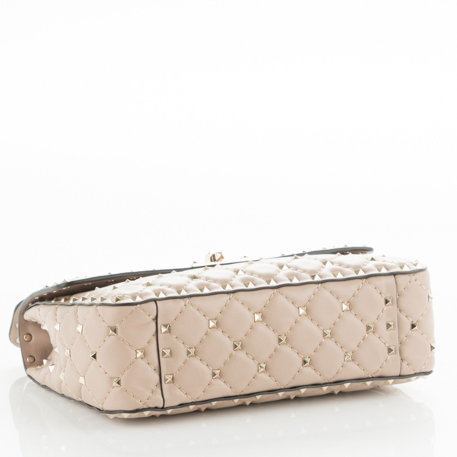 Valentino Garavani Lambskin Medium Rockstud Spike Shoulder Bag Poudre 4 of 7