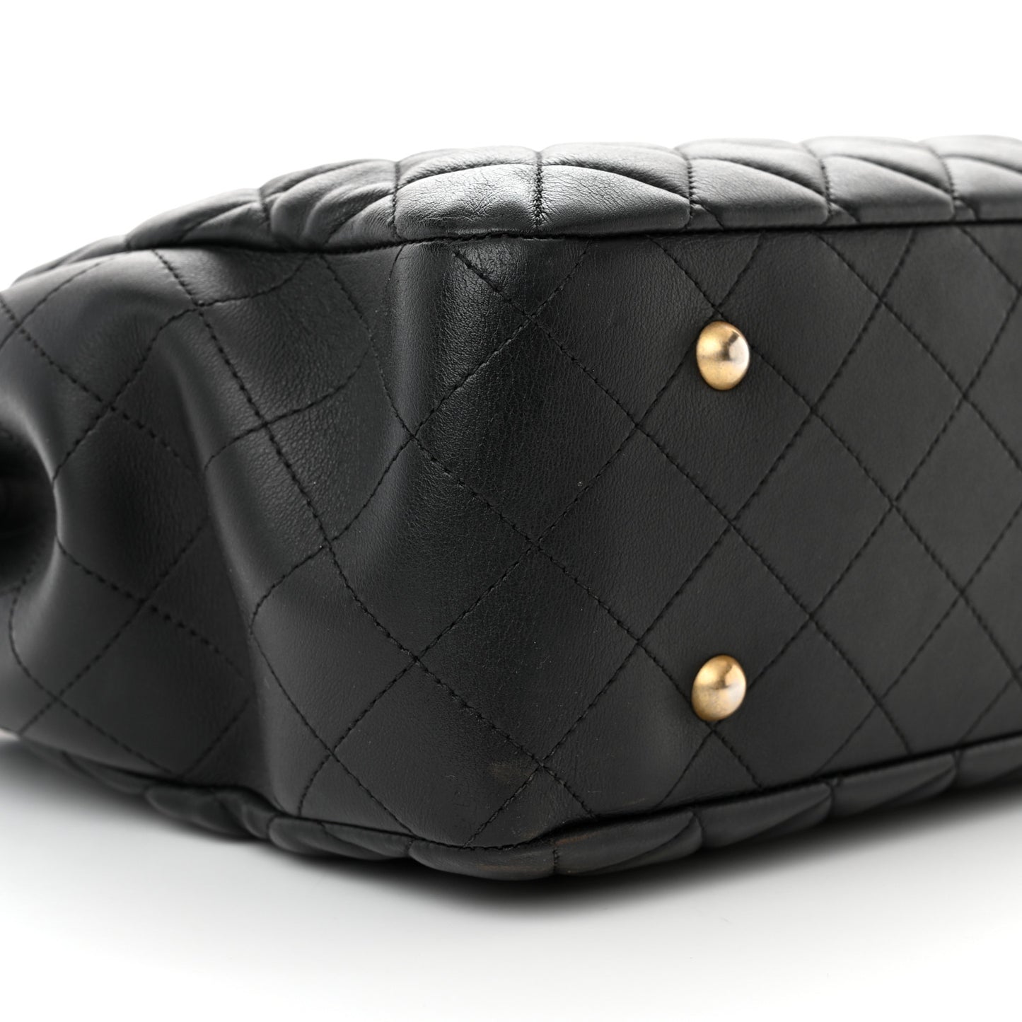 Calfskin Quilted Large Classic Shopping Tote Black