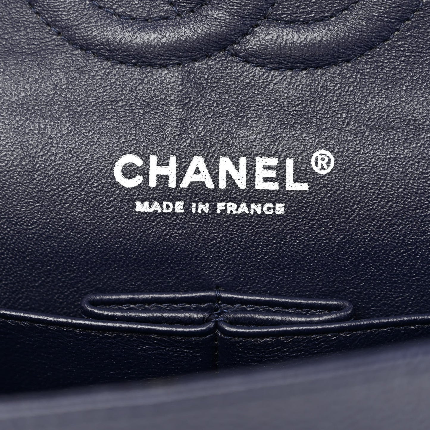 Caviar Quilted Medium Double Flap Navy