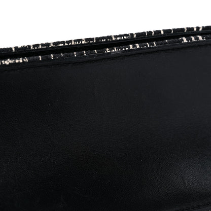 Christian Dior Tweed Embellished Diorama Flap Bag Black White 18 of 23