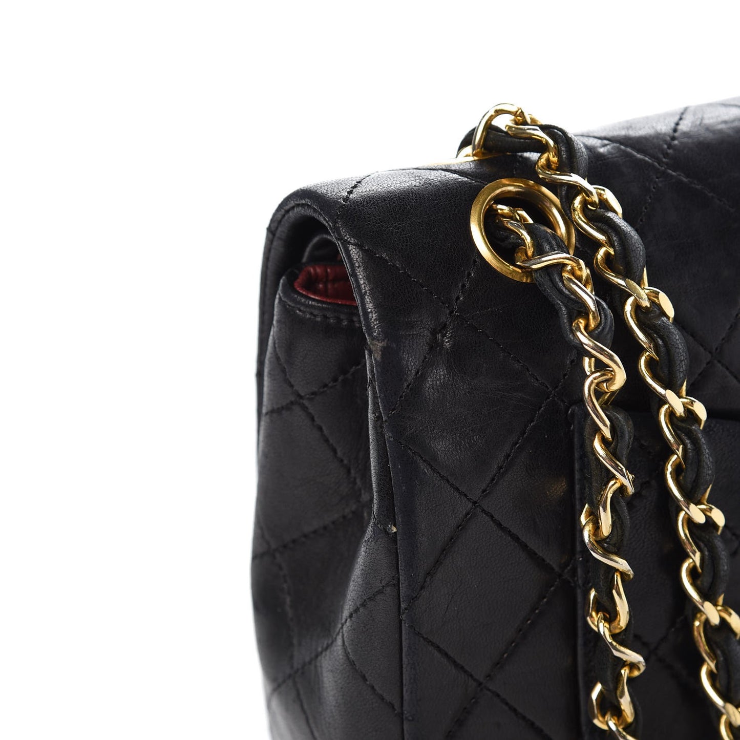 Lambskin Quilted Small Double Flap Black