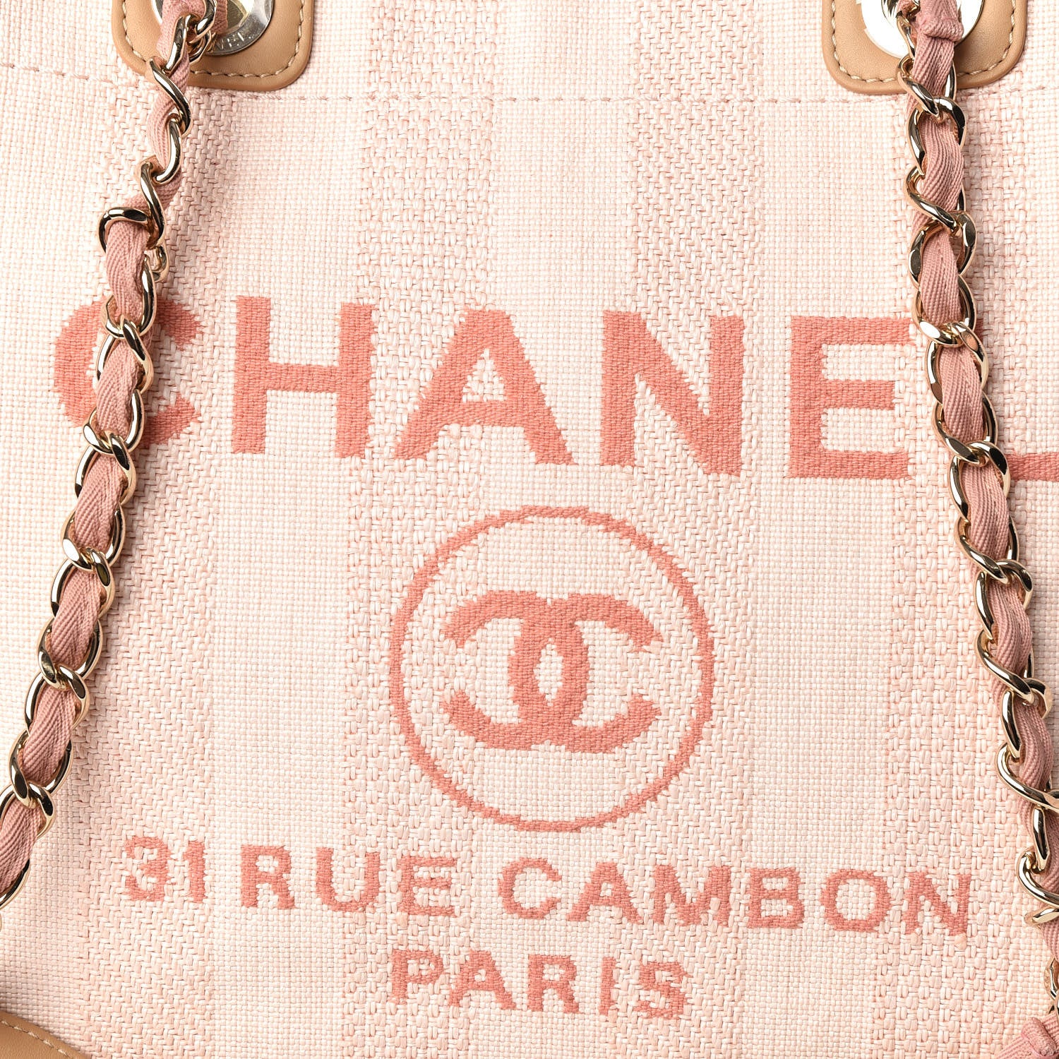 Chanel Mixed Fibers Calfskin Striped Medium Deauville Tote Light Pink 10 of 10