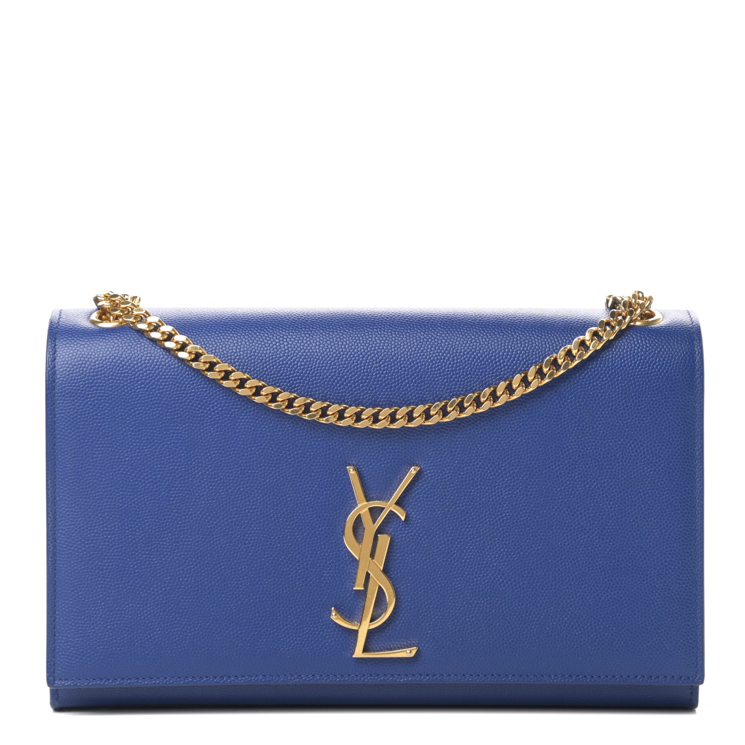 Saint Laurent Grain De Poudre Medium Classic Monogram Kate Satchel Flash Blue 1 of 16