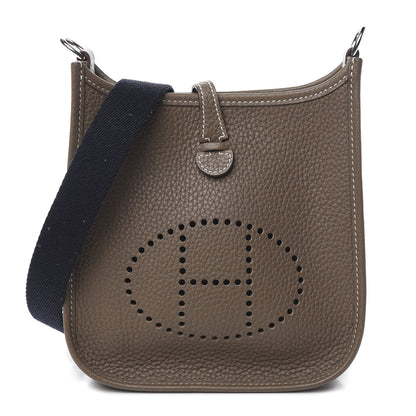 Hermes Taurillon Clemence Amazone Evelyne TPM Etoupe Bleu Indigo 1 of 9