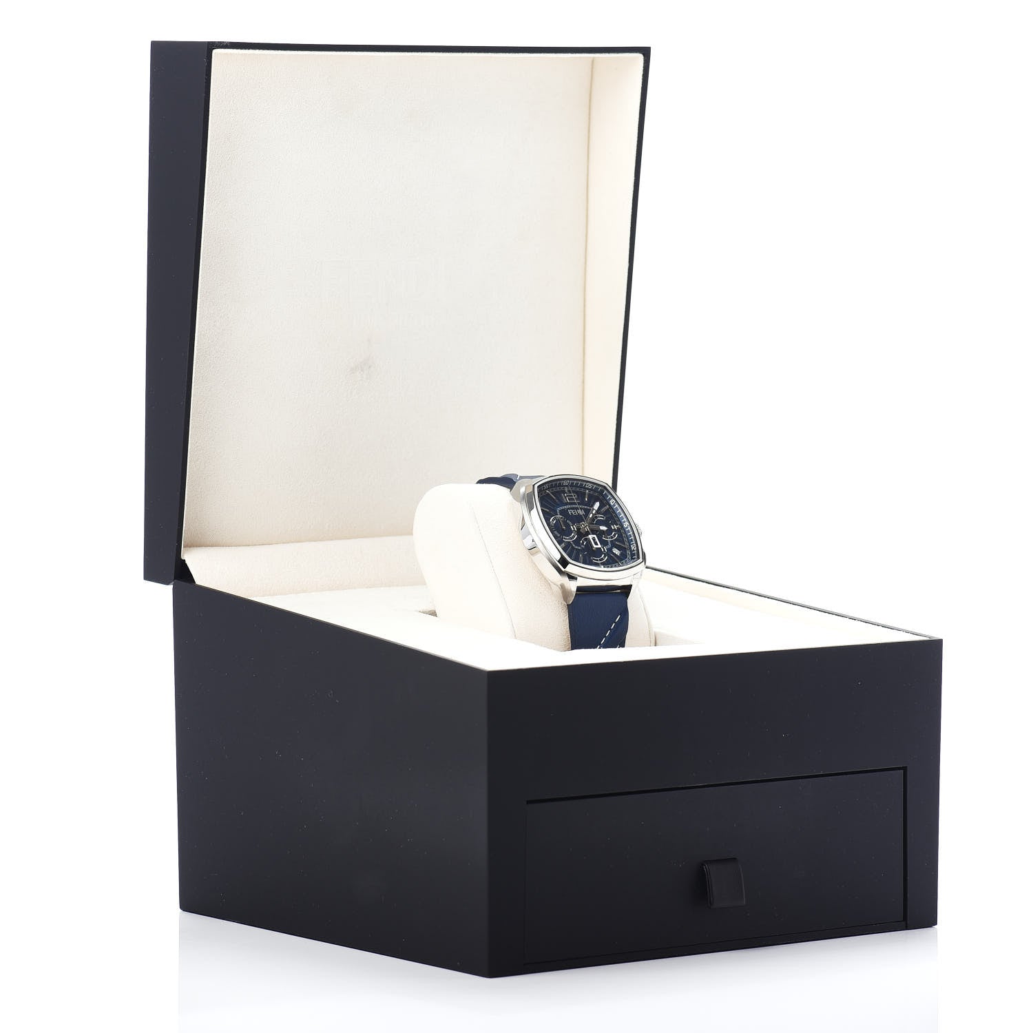 Fendi Stainless Steel Calfskin 44mm Momento Chronograph Quartz Watch Blue 5 of 5