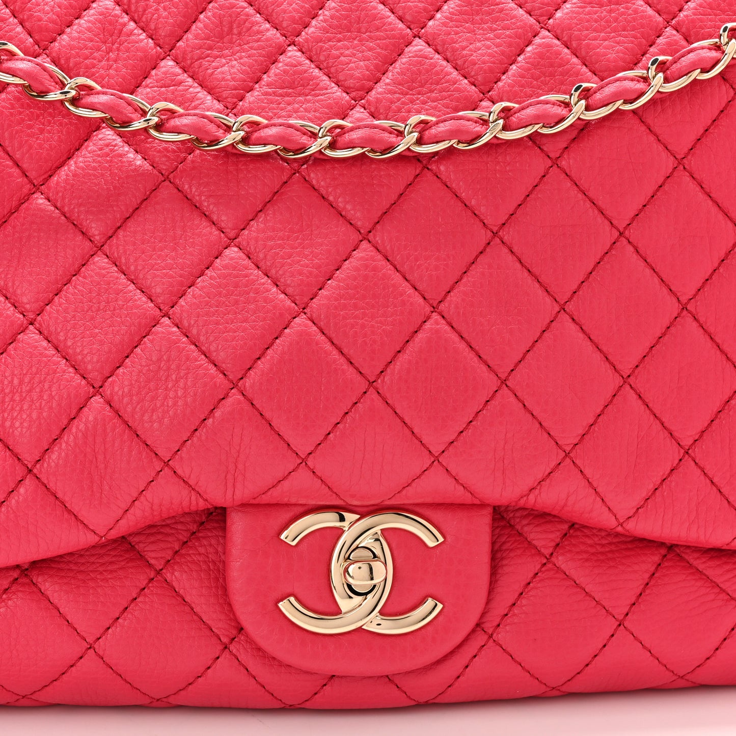 Calfskin Quilted Small XXL Travel Flap Bag Pink