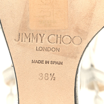 Jimmy Choo Metallic Calfskin Crystal Embellished Bing 120 Wedge 38.5 Silver 6 of 8