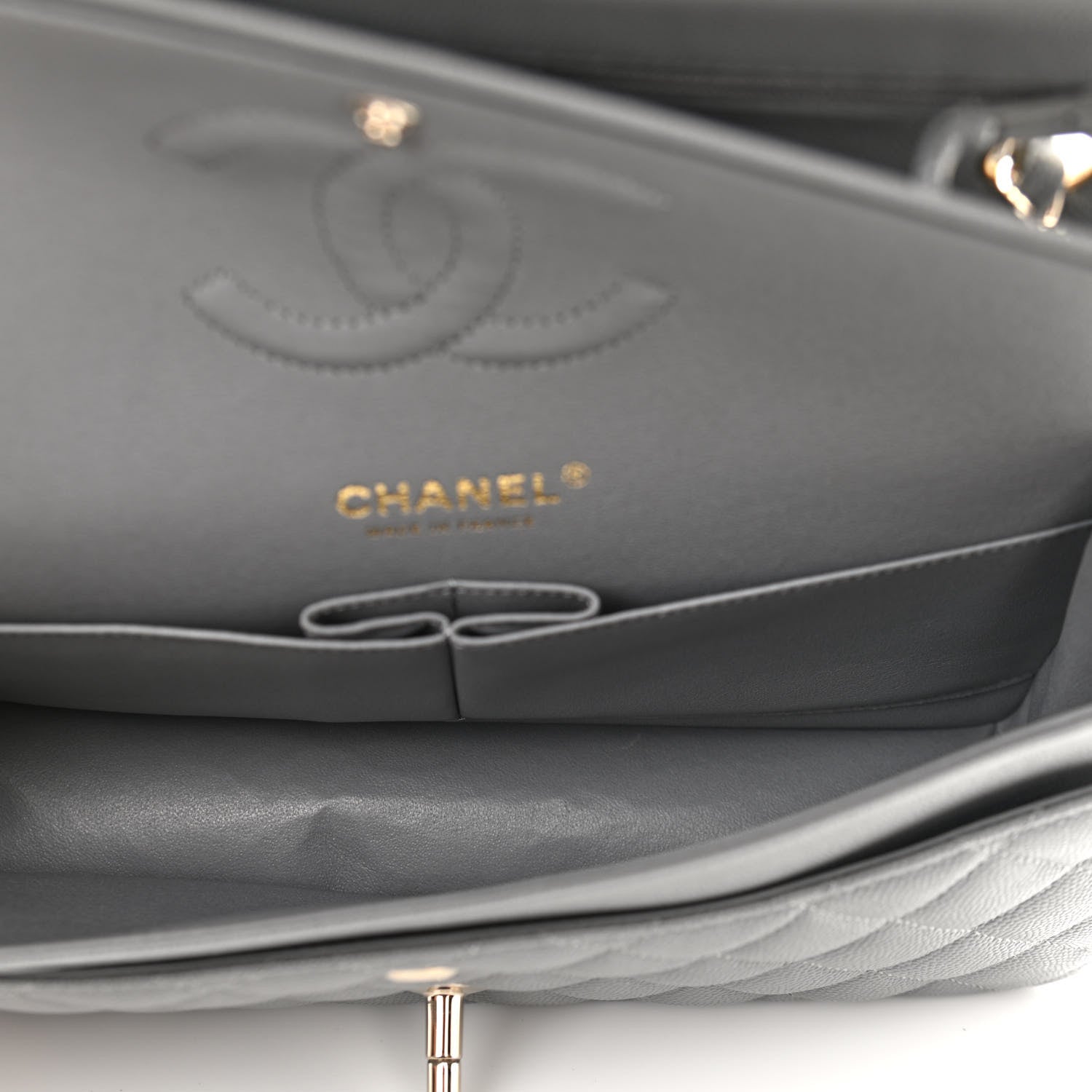 Chanel Caviar Quilted Medium Double Flap Grey 5 of 11