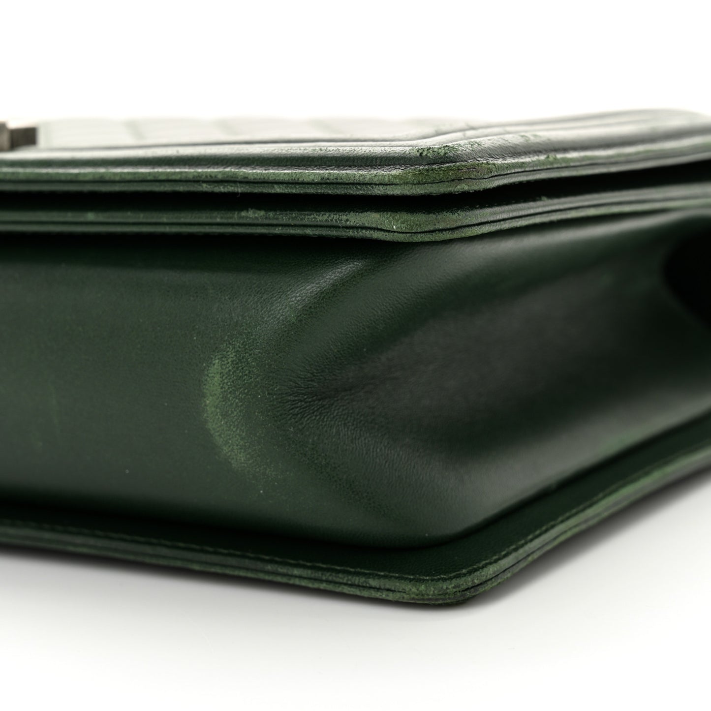 Lambskin Quilted New Medium Boy Flap Dark Green