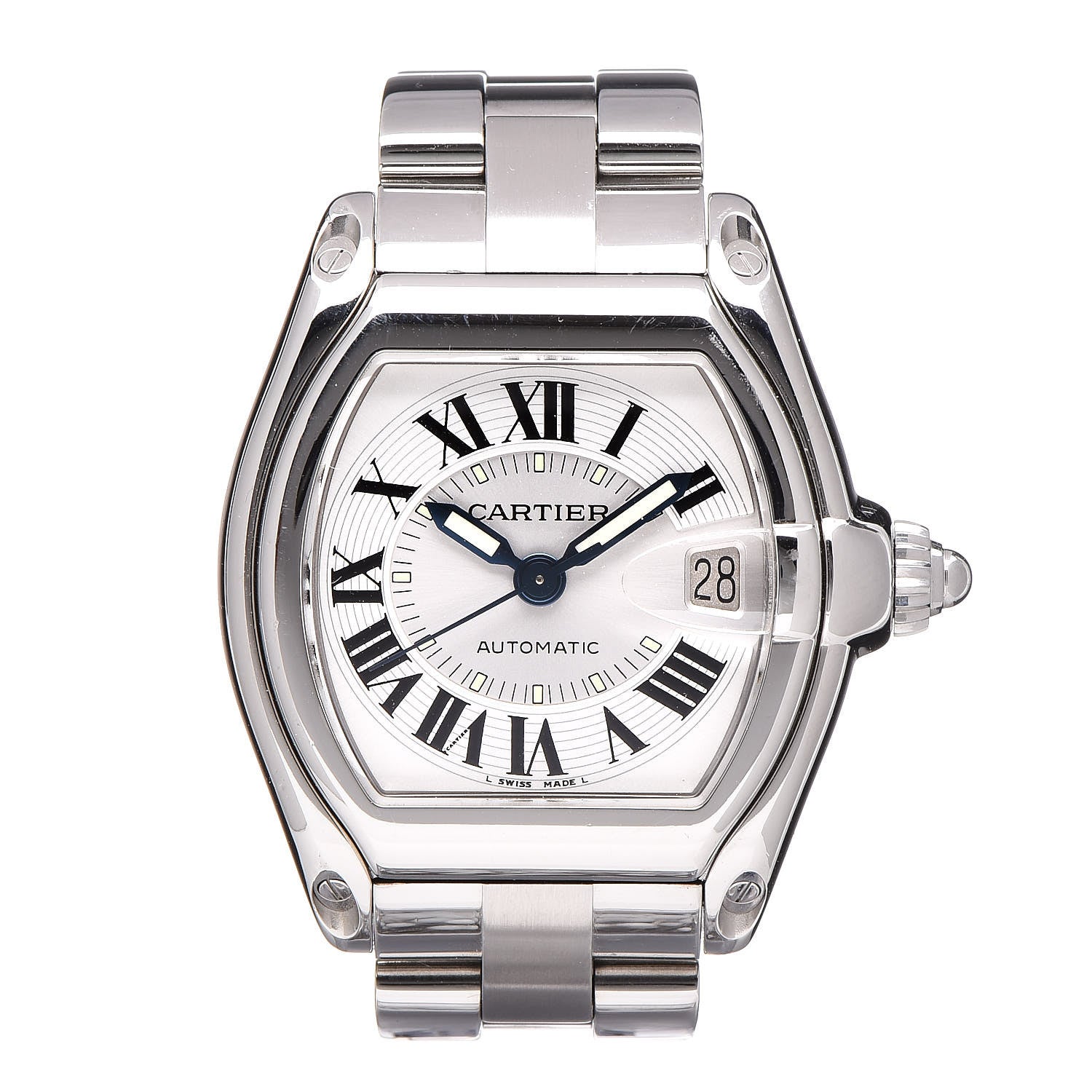 Cartier Stainless Steel 37mm Roadster Automatic Watch 1 of 7