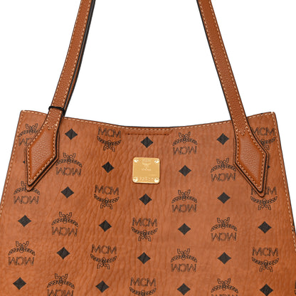 MCM Visetos Medium Luisa Shopper Tote Cognac 6 of 8